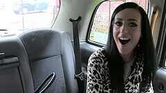 Brunette bomb Skyla ridding a long stranger's pecker in the car