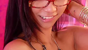 Seductive chick Rosemary Radeva with glasses takes a large dick