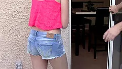 After drooling on a fat friend's cock cute girl got her pussy fucked