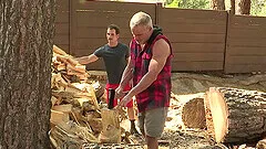 Horny Twink Fucks His Muscular Friends