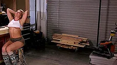 Oiled Ariel X masturbates alone in the basement using her favorite toy