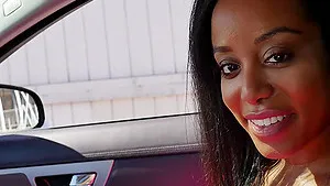Passionate interracial fucking in the car with cute Deana Dulce