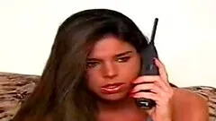 Eskimo college beauty seduces stranger guy on leather sofa