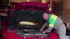 German beauty gets public sex in a car repair shop