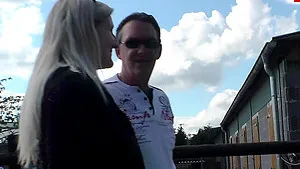 German mature blonde milf outdoor