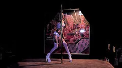 After striptease amazing Rocky Emerson gets her pussy pleased by a guy