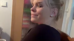 Kinky blonde babe with tattoos pleasures herself and displays her body