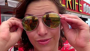 Sweet Alexis Cherry loves fooling around with her friends outdoors