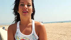 Hot brunette likes when a stranger cum on her cunt after rough sex