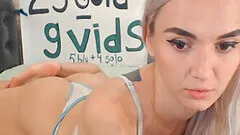 Hot Skinny Blonde Babe Wildly Plays Her Pussy