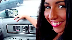 Stunning Stephani Moretti gets talked into blowing a cock in the car