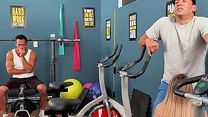 Wild fucking in the gym with skinny blonde babe Abby Adams