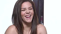 Busty brunette babe Kimber Woods has her asshole abused in bondage