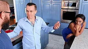 Cum in mouth ending after interracial sex with Cali Caliente