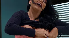 sexy and busty Romi Rain enjoys rough fuck with her boss in the office