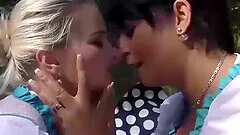 sexy german dirndl girls in a wild outdoor oktoberfest groupsex bukkake fuck party orgy