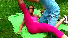 cute real flexible teen gymnast gets outdoor stretched and fucked in extreme kamasutra sex positions