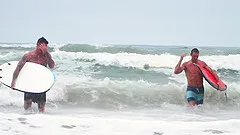 Horny teen gay couple pound each other and cum on their faces