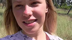 Selvaggia spreads her legs and drills her cunt with a toy outdoors