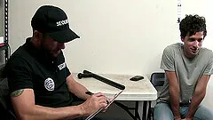 Muscular Security Guard Sticks A Billy Club In A Perp’s Tight Asshole