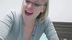 Hot Blonde with Glasses and Short Hair Helping Guys Real Sweetheart