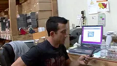 Swedish blonde takes off her nursing outfit and lets her mammoth hooters bounce out