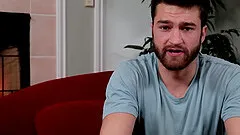 Handsome gay couple in a hardcore office fuck session