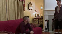 Handsome gay couple in a hardcore missionary style fuck