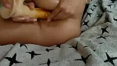 Big toys inside my ass while I rub my pussy and with my hubby as co