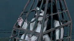 Goth brunette teen London River abused roughly in a bondage session