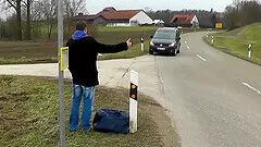 Julia Pink sucks stranger's monster cock in the car before hard fuck