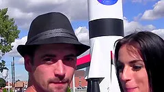 Wild brunette Jen and her boyfriend enjoys face sitting in nature before hard sex