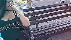 there is nothing bad in being horny and wet in the park even if you are alone