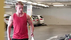 Buffed solo gay teen model Marty masturbates and cums hard