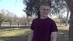 Blonde teen gay guy picked up and fucked in a public park