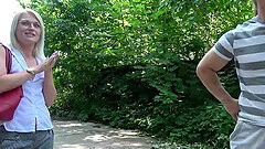 MILF blonde Simone picked up on the street and fucked in a car