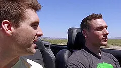 Blonde teen gay couple suck each other off in a garage