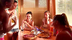 Outdoor extreme lesbian group sex with teens on a boat