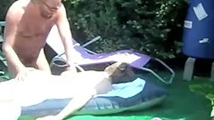 Teddy and Sandy. as soon as my wife is lying naked in the garden, my cock goes up