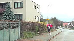 Tattooed brunette babe Nikita pussy pounded hardcore in a car