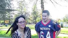 Fine ass Mahina giving dick titjob till getting facial cumshot