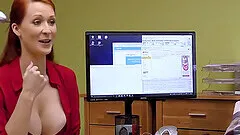 Buxom ginger is fucked hard at casting performed by agent