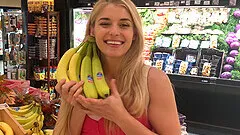 Sporty blonde teen beauty Nikki fingers herself and stretches naked