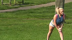 Messy and rough throat and ass fuck with blonde whore Louise Lee