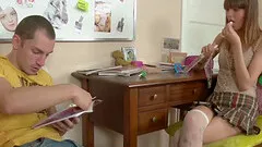 Skinny Lola in upskirt smashed hardcore missionary