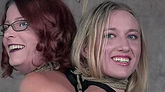 Nerdy slave girl Kel Bowie tied up and abused hardcore