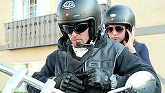 Biker babe Morgan Lee rough fucked and choked at a hotel room