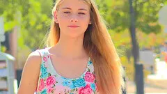 blonde teen amateur Hannah flashes her tits and pussy in public