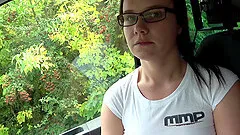 Blonde MILF Lovita gets picked up hitchhiking and fucked in a car