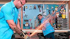 Teen gay store apprentice gets a hardcore fuck from his boss